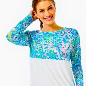 Lilly Pulitzer Blue Ibiza Cabana Cocktail Finn Top XL